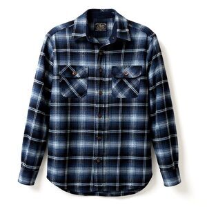 Jachs Men’s Heritage Flannel Blue Plaid Button Down Shirt EUC Small‎ Cabincore